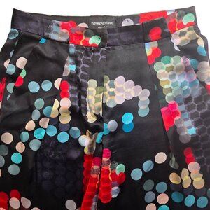 Emporio Armani Lurex Geometric Print Pants, Women's 28